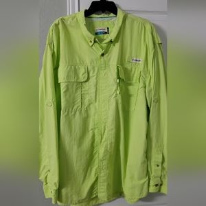 XXL Chartreuse Magellan Outdoors Men's Laguna Madre Long Sleeve Fishing Shirt